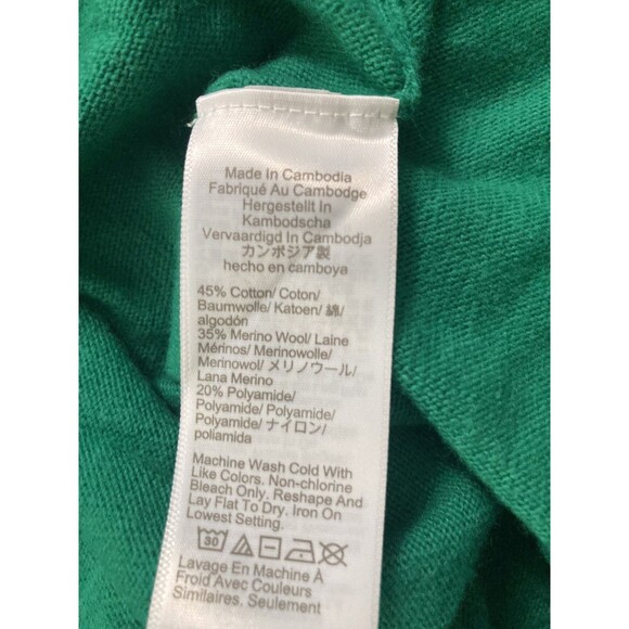 J.Crew Teddie Emerald Green Long Sleeve Merino Wool Cotton Blend Crewneck L - Picture 5 of 6